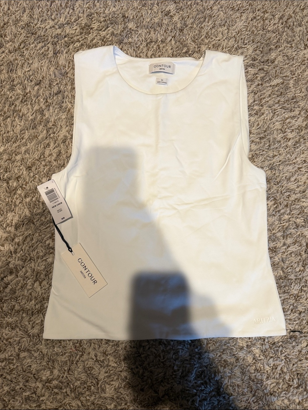 Aritzia White Contour Sleeveless Tank